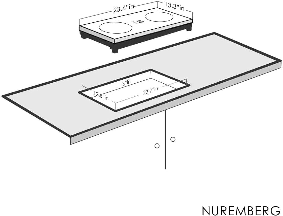 Schönes Bauen Nuremberg 1600W Induction Cooktop Built-In or Portable Double Induction Burner Plate. 120V Electric Stove For Cooking 27 inches: Kitchen & Dining