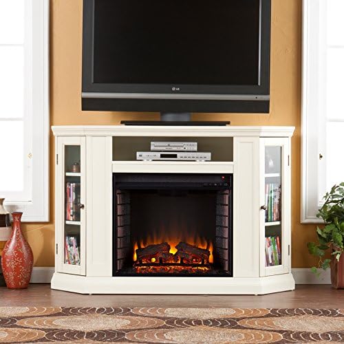 Charenint Convertible Ivory Media Electric Fireplace
