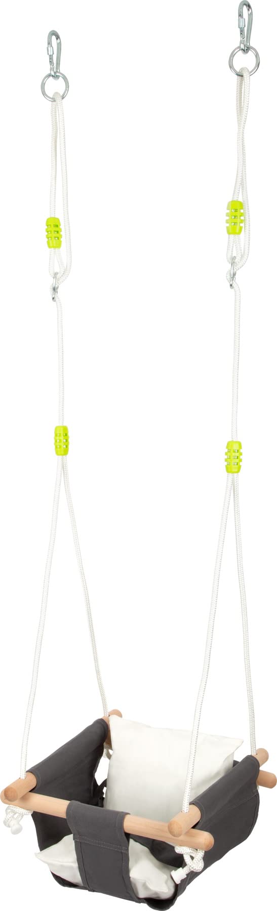 small foot 11584 Comfort Baby Swing made of wood and fabric w/length-adjustable ropes, suitable for outdoors & indoors