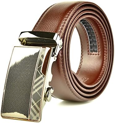 Vikento Leather Belt Automatic Buckle (44, Brown_004)