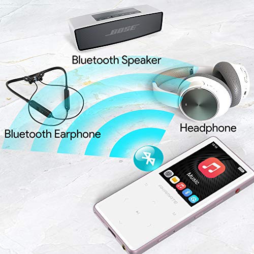 MP3 Player, 16GB Player with Bluetooth 4.2, Music Player with FM Radio, One Click Recording, 2.4" Screen, Built-in Speaker, HiFi Lossless Sound, Support up to 128GB(Earphone, Sport Armband)