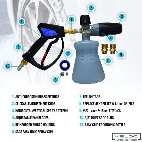 MTM Hydro 28 Special PF22.2 Foam Cannon Kit, Pressure Washer Car Wash