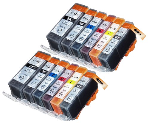 12 Pack Compatible Canon CLI-521 , PGI-520 2 Small Black, 2 Cyan, 2 Gray, 2 Magenta, 2 Yellow, 2 Big Black for use with Canon Pixma MP980, Pixma MP990. Ink Cartridges for inkjet printers. CLI-521BK , CLI-521C , CLI-521GY , CLI-521M , CLI-521Y , PGI-520BK © Cartridge Net