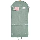 Waterproof Hanging Garment Bag 52 inch Deluxe Clothes Bag with Gusset, 4 Pockets & Side Zip for Dance Costumes, Sports, Skating, Theatre, Beauty Pageants & More by Kendall Country (Moss)