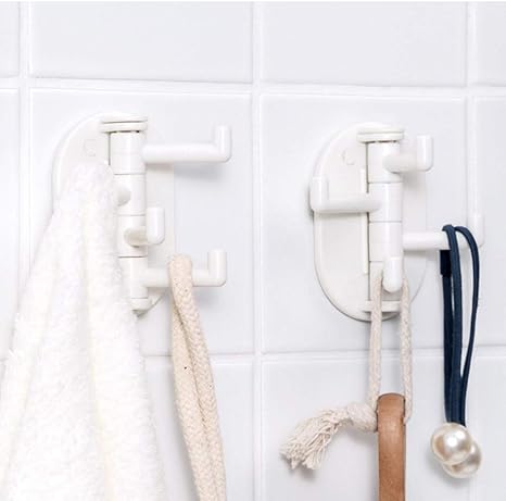 2 Stück Selbstklebende Küchenwandhaken 180 Grad drehbare dekorative