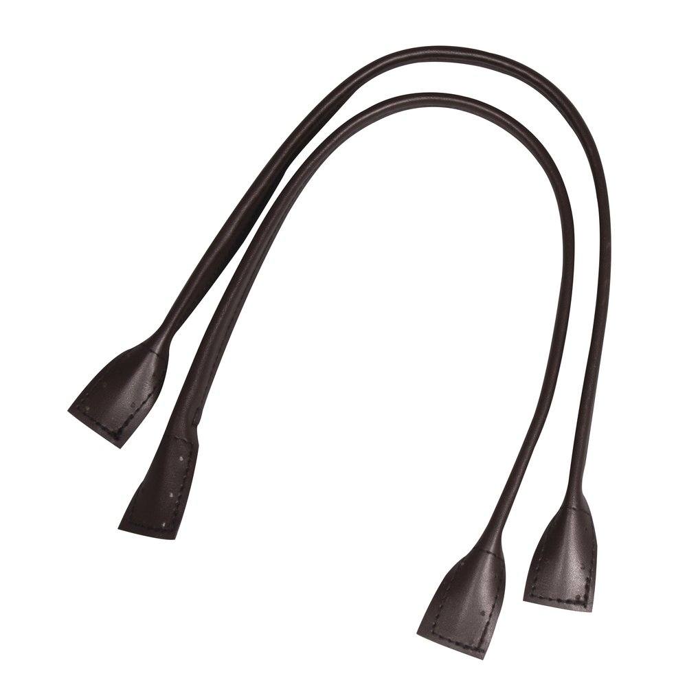 Rayher 6401205 Bag Handles for Purse making, Faux Leather Straps for DIY Totes, Shoulder Bags and Handbags, dark brown, 50.5x2.5cm