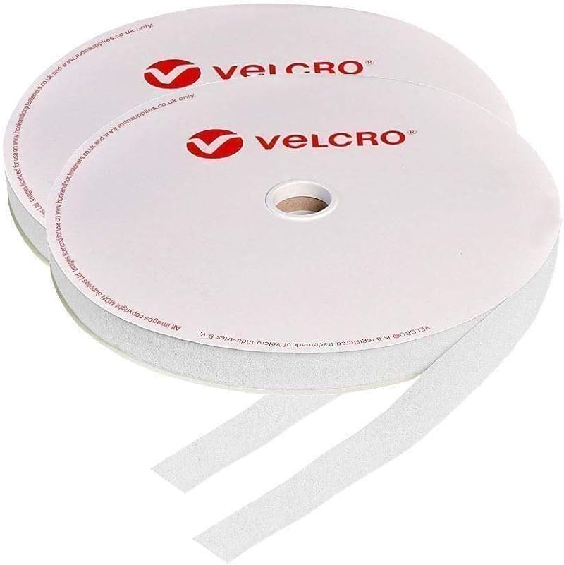 VELCRO Brand 50mm Velcro Sew On Tape White 2m Hook & Loop