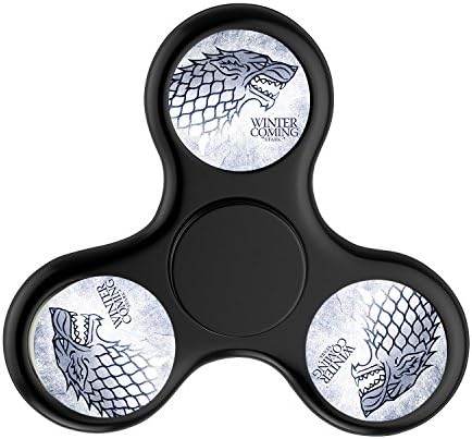 New Style Cool Tri-Hands Fidget Spinner Toy, Stress Reducer Relieve Anxiety and Camo, Fashion Design and Images(Game of Thrones Winter - Black)