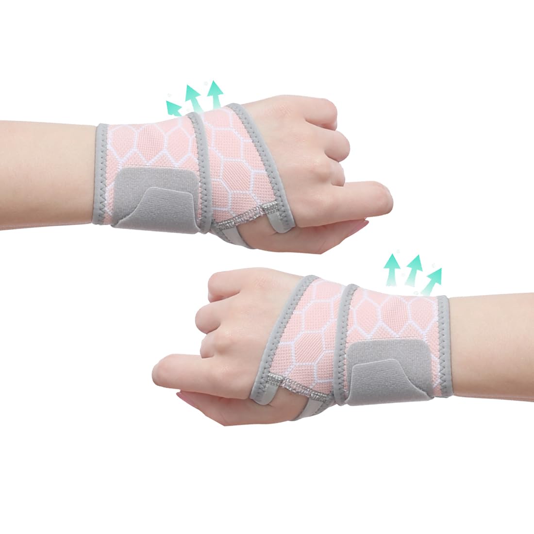 PolMinrs Wrist Supports 1Pair, Air Mesh Wrist Straps Right and Left Hand, Wrist Compression Strap and Support Wrist Brace Sport Unisex One Size Adjustable for Fitness.