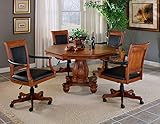 Hillsdale Kingston 5-Piece Game Set with Leather Back Game Chair