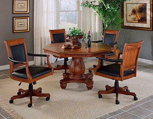 Hillsdale Kingston 5-Piece Game Set with Leather Back Game Chair