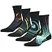 HUSO Unisex Fashion Digital Printing Sports Crew Hiking Socks 3, 4, 7 Pairs