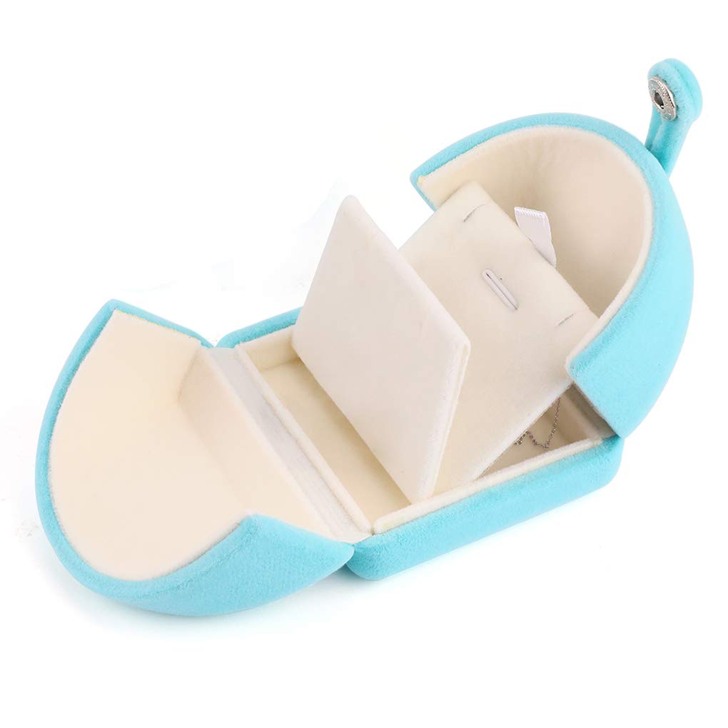 Rolin Roly Velvet Gift Bracelet Box Jewelry Storage Case Necklace Flocked Boxes Long Blue Soft Jewellery Organiser Box for Women Weddings Proposal Birthday Anniversary