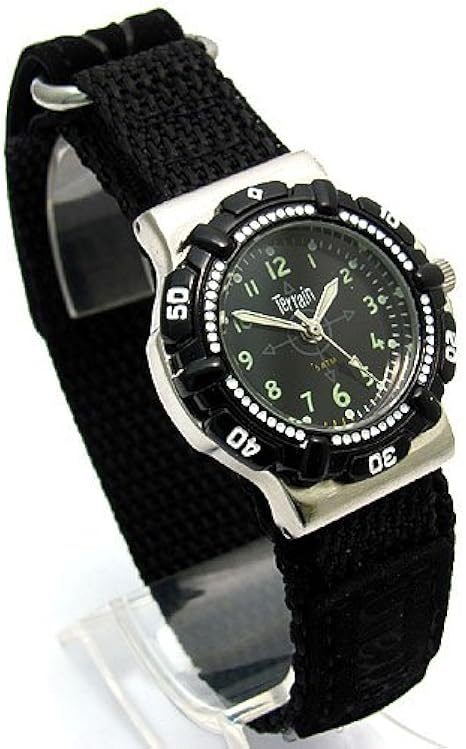 Terrain TV-970L Reloj para Chicas Surfistas Correa Velcro Negro