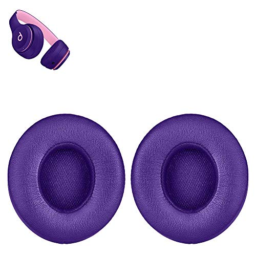 Solo 3 Earpads Replacement Ear Pads Cushions Muffs Repair Parts Compatible with Beats Solo 3 Solo 2 Wireless On Ear Headphones. (Pop Purple)
