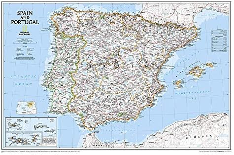 Spain and Portugal Classic Map [Tubed] - Reference Maps: Wall Maps Countries & Regions (National Geographic Reference Map)