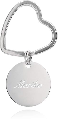 Amazon キーホルダー キーリング ハートリング かわいい 刻印 名入れ オリジナル サージカルステンレス 名前入り ステンレスネーム キーホルダー 刻印無料 誕生日 贈り物 特別なプレゼント ギフト Rory 小物 雑貨 キーケース