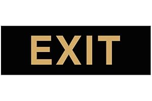 All Quality Basic Exit Wall or Door Sign - Simple & Clear To Ensure Safety | Easy to Install - Black/Gold - Large (1 Pack)