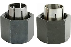 Thaekuns 2 piece Router Collet Kit 1/4" and 1/2" fits for Dewalt 326286-04, 326286-03, Bosch 2610906283, 2610906284, Hitachi 323-293, 323-421,Big Horn 19691,19693&RC025DW,RC050DW