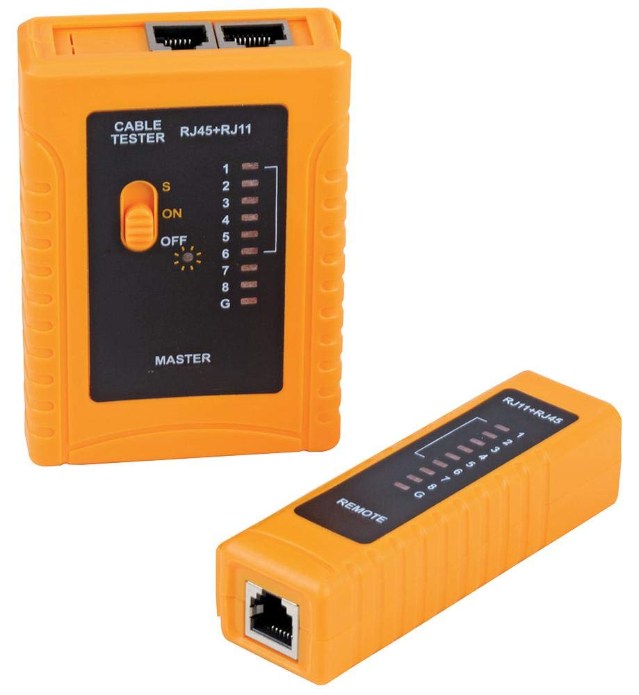 DURATOOL D03181 RJ11 and RJ45 Network Cable Tester with Ground Test