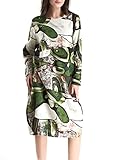 ELLAZHU Women Spring Cotton&Linen Bohemia Print Midi Dress Onesize