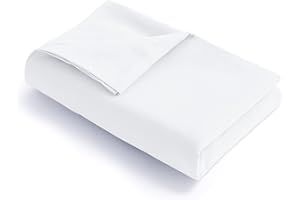 FLXXIE King Flat Sheet - Brushed Microfiber Flat Sheet Only - Soft and Fade, Wrinkle-Free, Stain Resistance Flat Bed Sheet - Hotel Quality Top Sheet - (King, White)