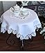 LINENLUX Lace Tablecloth Table Topper White Flower (33.4 x 33.4In)