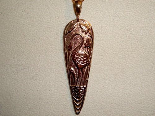 .925 Sterling Silver Crane Pendant Necklace by LuDesignsJewelry