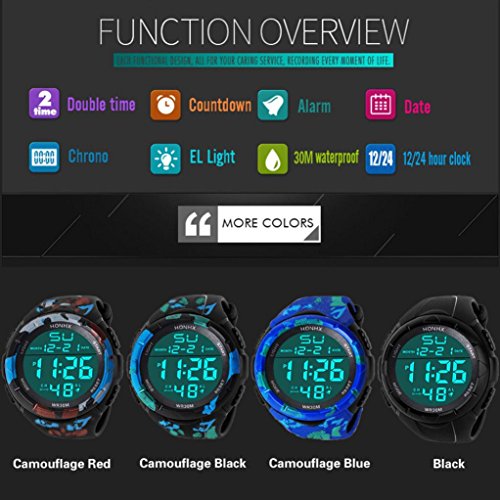 AutumnFall Digital Watch, Men's Analog Adjustable Band Military Army Sport LED Waterproof Wrist Watch 2018 Hot Sale Quartz Watches (C) - Thumbnail 7