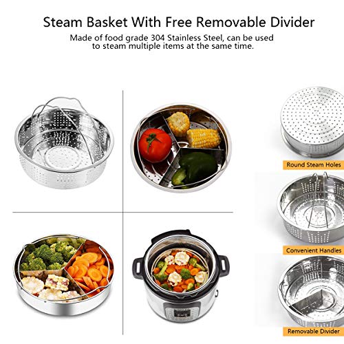 Instant Pot Accessories,Pressure Cooker Accessories Set for Instant Pot 5,6 Qt 8 Quart,with Steamer Basket/Non-stick Springform Pan/Egg Rack/Silicone Egg Bites Mold/Silicone Oven Mitts,8pcs - Thumbnail 2