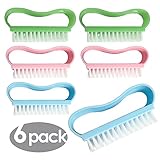Nail Brushes For Cleaning - Fingernail and Hand Scrubber Cleaning Brushes (6 Pack) - Perfect For Foot Nails and Toes Scrub Brush - Pedicure Manicure At Home For Men Women and Kids