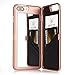 iPhone 7 Plus Case- SUNYI iPhone 7 Plus Mirror Case, Fashion Hidden Mirror Wallet Cover Card Slots Stand Feature PU Leather Watering Grain PC Phone Back Cover Case for iPhone 7 Plus (Rose Gold)