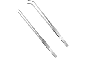 TEAAHA 2 PCS Extra Long Tweezers, 10.6'' Fish Tweezers Kitchen Tweezers Food Tweezers Stainless Steel Long Tweezers for Terrarium Garden Tweezers for Planting, Cleaning Aquarium, Feeding Snakes, Lizards