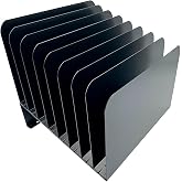 Huron Steel Wire Adjustable Vertical 8-Slot Desk File Binder Organizer Storage