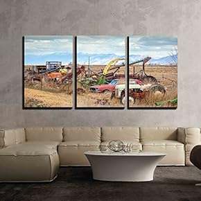 3 Piece Canvas Wall Art - Vintage Salt Lake in Salt Lake City Utah - Modern Home Art Stretched and Framed Ready to Hang - 16"x24"x3 Panels