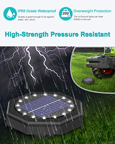 SEZAC Solar Bodenleuchten Aussen【IP68 Wasserdichtes 16LED 12 Stück Batterie-Upgrade】 Solarleuchten für Außen Bodenlicht… – Bild 5