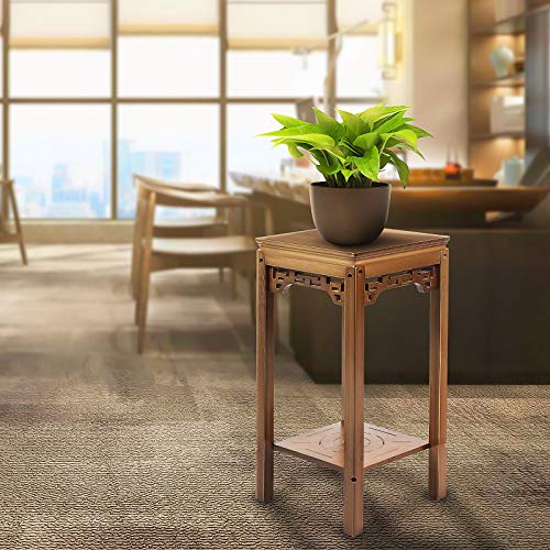 Magshion Bamboo Tall Plant Stand Pot Holder Small Space Table (Style 02)