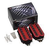 Yibuy One Pair Red Metal Pickups for Electric Guitar with Ceramic Magnets & Umbrella-head Screws