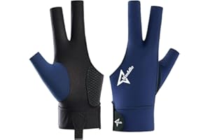 Wnddle Pool Glove Left Hand, Billiard Pool Gloves for Left Hand 3 Finger, Snooker Cue Sport Glove Popular Sizes for Men & Women
