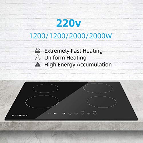 24 Inch Electric Cooktop, Kuppet Induction Cooktop Vertical with 4