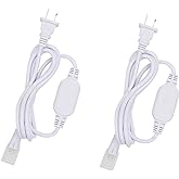 BENLUN 2 Pcs AC 110V LED Light Plug only for High Voltage 10mm X 6mm 288LEDs/M 65.6FT COB LED Strip Lights