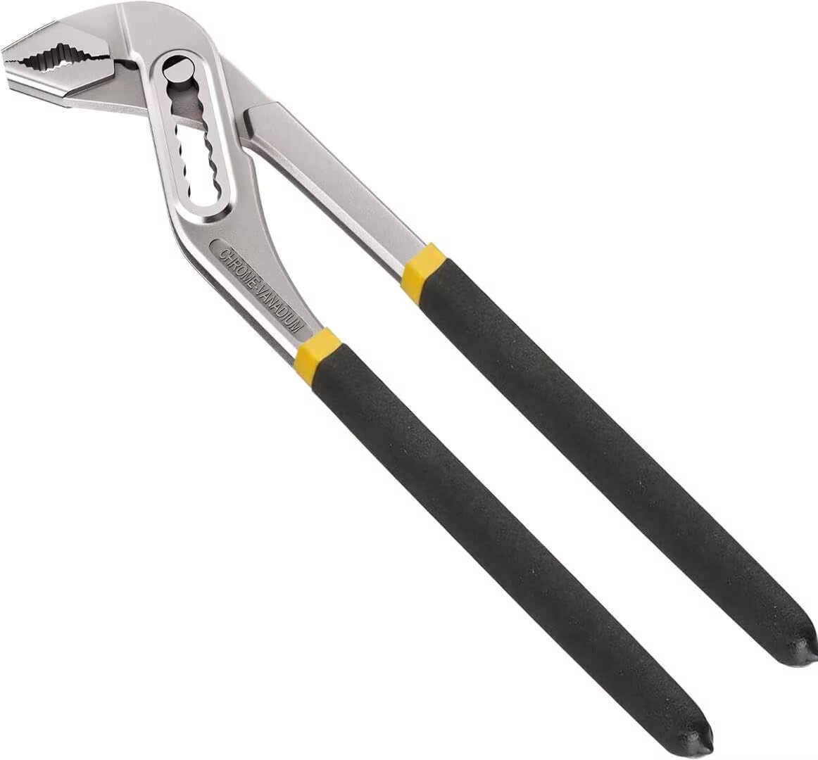 Xemnys Water Pump Pliers,250mm 10 inch Pipe Wrench，Quick Adjustable Pipe Grips,Multi-Grips Groove Slip Joint Plier,40mm Wide Jaw Capacity Plumbing Pliers Tools with Non-Slip Handle