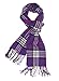 Plum Feathers Plaid Check and Solid Cashmere Feel Winter Scarf, Warm Scarfs, Cold Weather Accessories, Fringe Scarves (Purple Plaid)