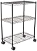 AmazonBasics 3-Shelf Shelving Storage Unit on 3" Wheel Casters, Metal Organizer Wire Rack, Black (23.2L x 13.4W x 32.75H)