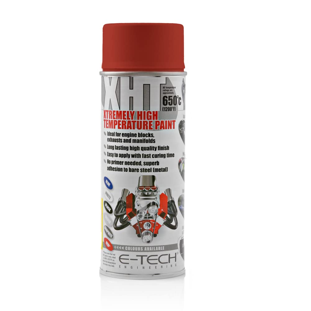E-TECH XHT005 XHT Red Extremely High Temperature Spray Paint Brake Caliper Engine Block 300°C