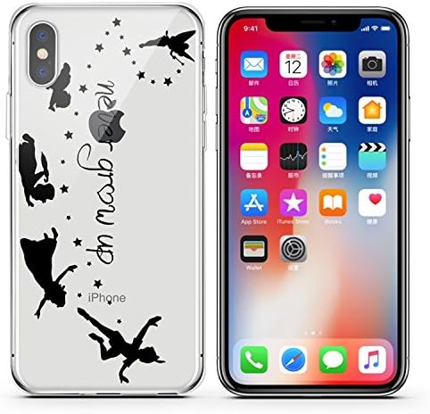 iPhone X, Colorful Rubber Flexible Silicone Case Bumper for Apple Clear Cover - Never Grow Up