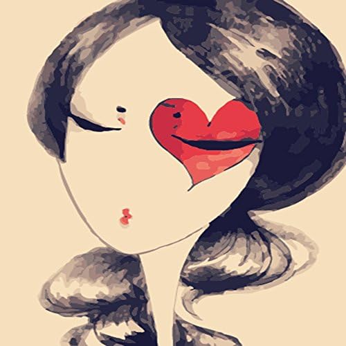 Frameless Picture On Wall Girl Illustrator Acrylic Painting By Numbers Abstract Drawing By Numbers Coloring By Numbers B704