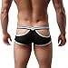 Voberry® Men Underwear T-back Sexy Translucent Triangle Briefs Breathable Underpants (M, Black)