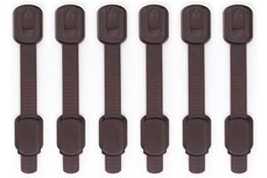 Child Safety Cabinet Lock, Adjustable Length, Baby-Proofing Latch with 3M Adhesive, 8-Pack KIDLEE kids safety lock (Brown)
