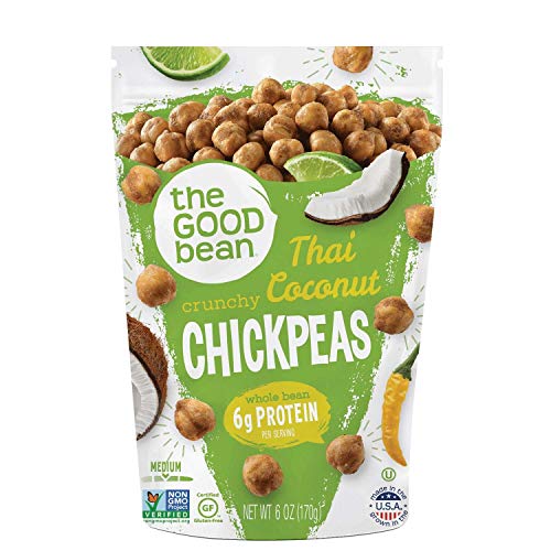 The Good Bean Chickpeas Snacks, Thai Coconut Lemongrass, Gluten Free and Non-GMO, 6 Ounce
